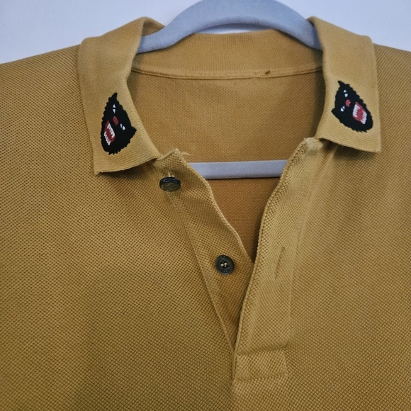 Gucci Kids Yellow Cotton Panther Embroidery Polo Kids XXL - Picture 14 of 15
